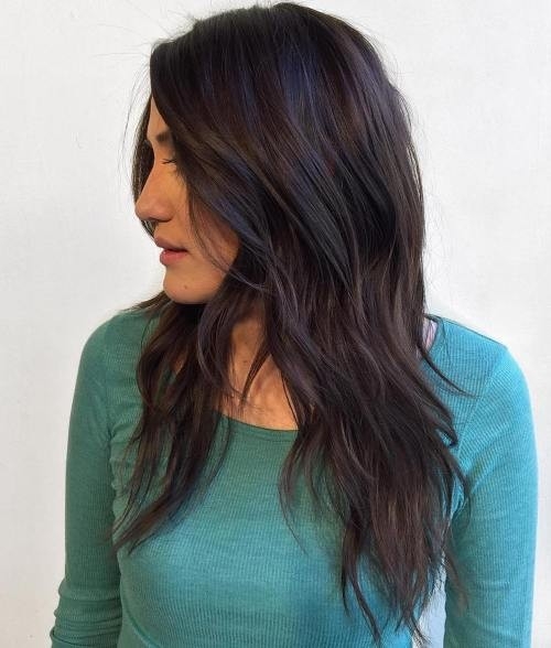Long Dark Brown Razorcut with Piecey Layers