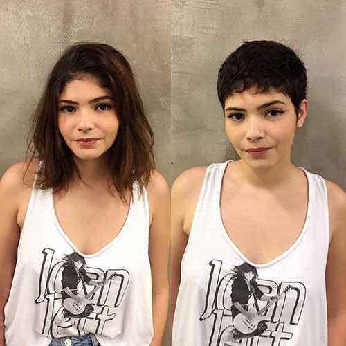 Brown Pixie Cut
