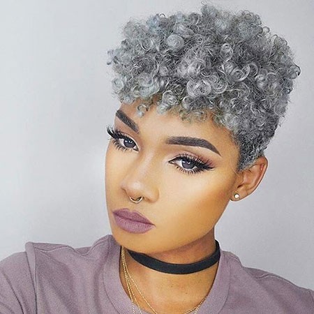 Curly Silver Hair