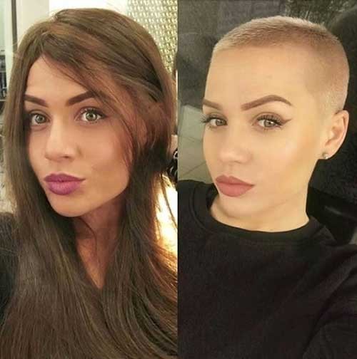 Girl Buzz Cut Vs Long Hair