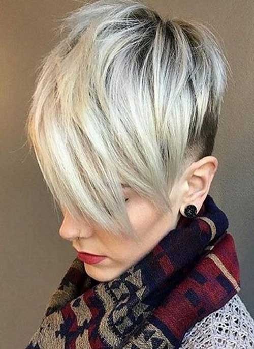 Platinum Blonde Pixie Hairstyle 2018