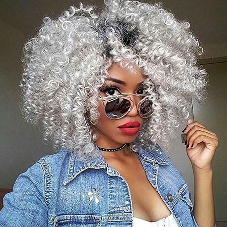 Sexy Silver Curly Hair