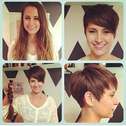 Women Before and After Pixie Hair