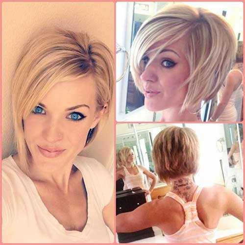 Asymmetrical Stacked Bob Haircut for Girls