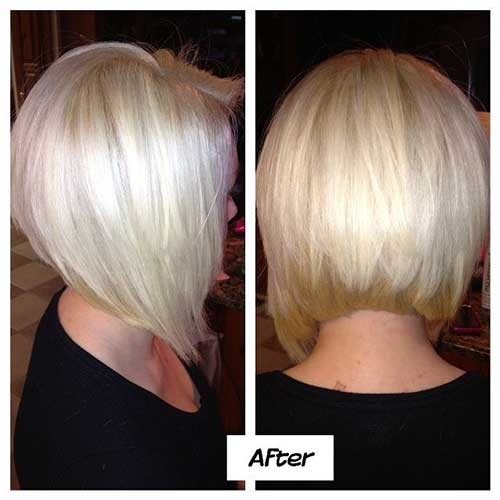 Nice Platinum Stacked Bob Hairstyle