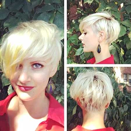 Short Hairdo with Long Asymmetrical Side for Girls