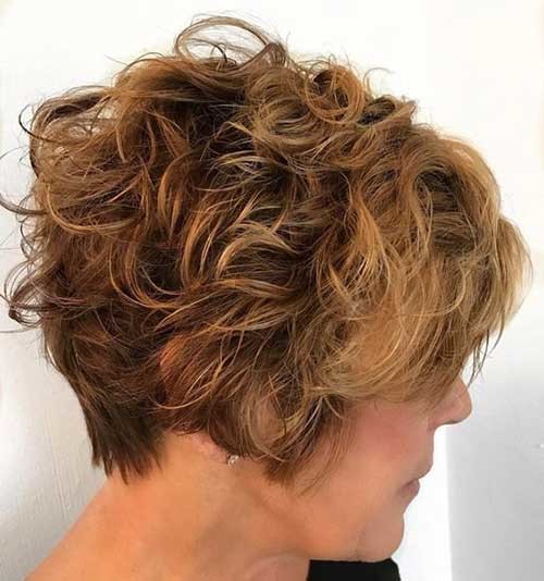 Graduated Curly Short Hair