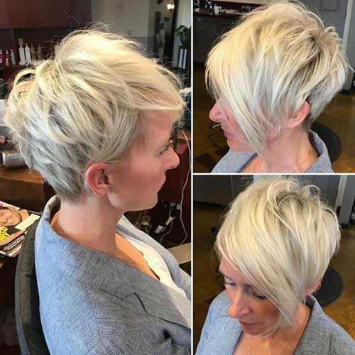 Blonde Pixie with Long Bangs