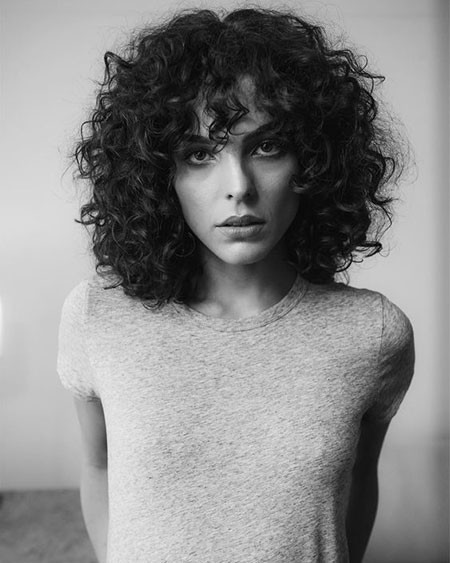 Curly Hair Styles with Bangs