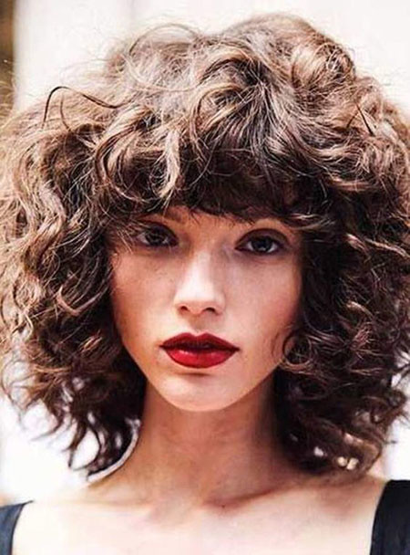 Curly Hair with Bangs and Layers
