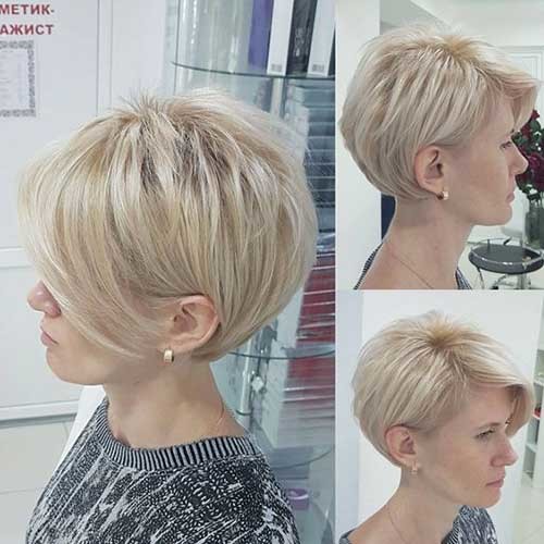 Layered Blonde Short Hair