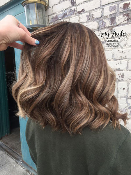 Lowlight Balayage for Short Bob