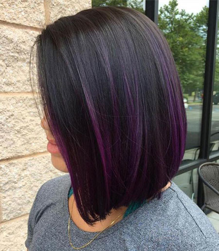 Purple Highlights On Black Hair