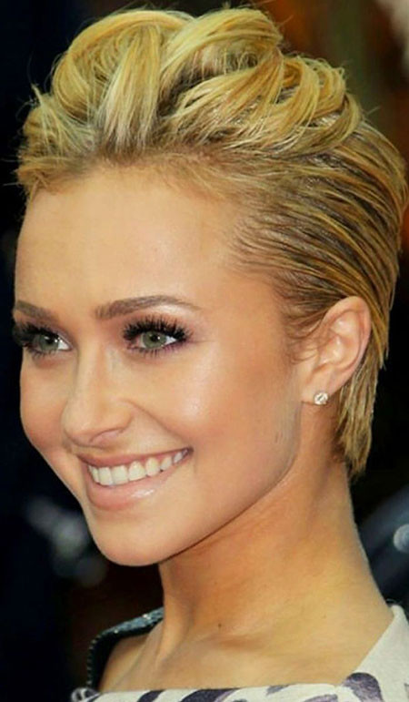 Short Blonde Up Hairtyle