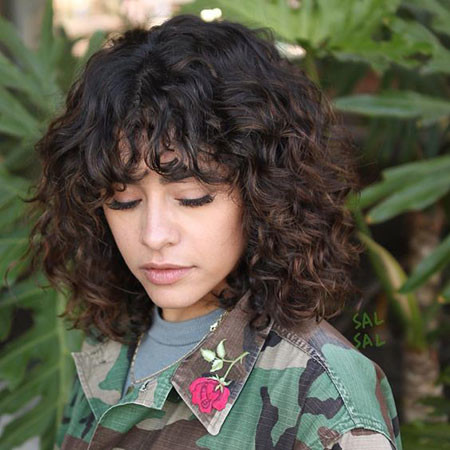 Short Curly Hairstyles Bangs
