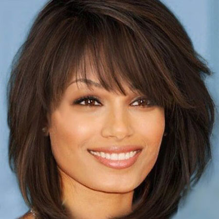 Short Medium Hair with Bangs