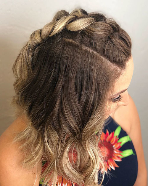 Short Wavy Hair with Braid